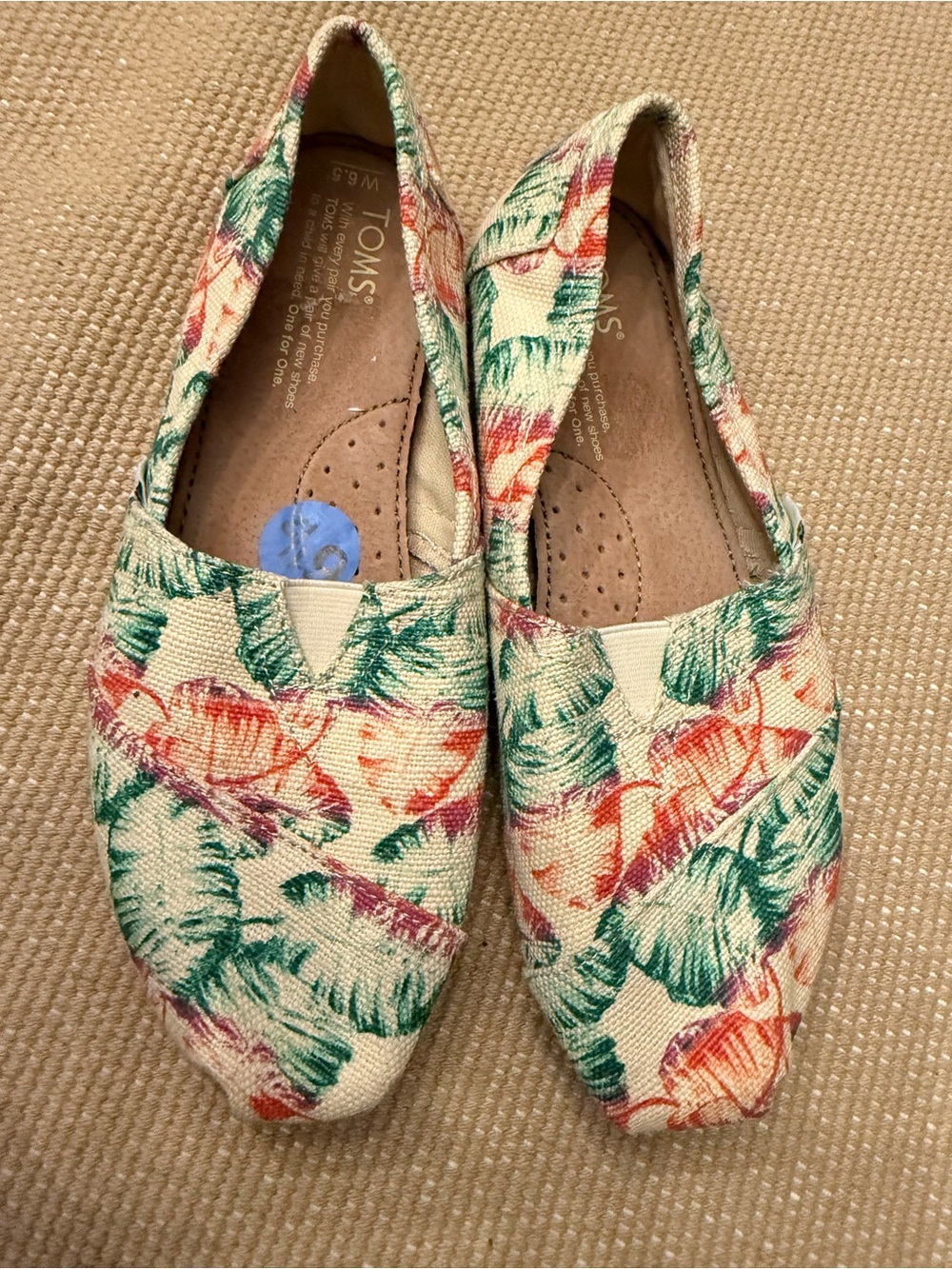 Toms Burlap Printed Tropical Canvas Espadrille